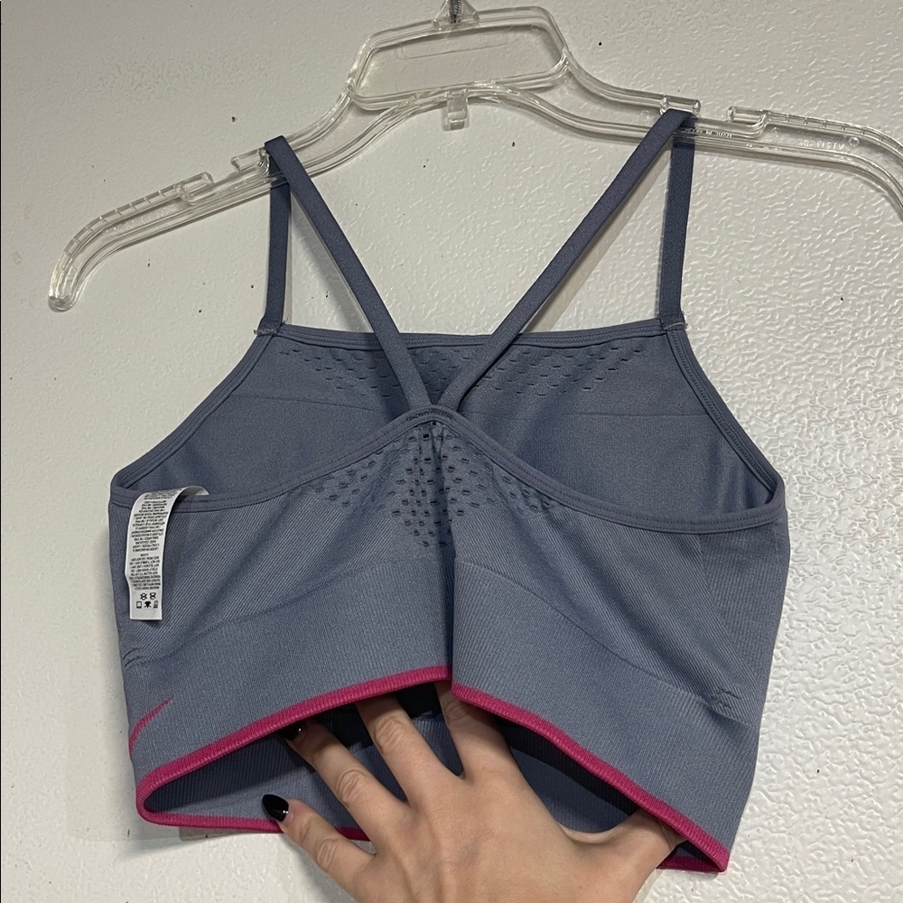 NIKE WOMENS BLUE PINK SPORTS BRA SMALL - Picture 3 of 4